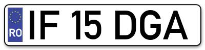 Placuta inmatriculare numar auto  IF-15-DGA, IF 15 DGA, IF15DGA