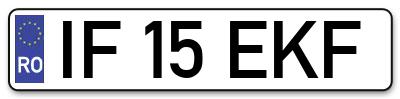Placuta inmatriculare numar auto  IF-15-EKF, IF 15 EKF, IF15EKF