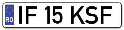 Placuta inmatriculare numar auto  IF-15-KSF, IF 15 KSF, IF15KSF