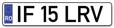 Placuta inmatriculare numar auto  IF-15-LRV, IF 15 LRV, IF15LRV