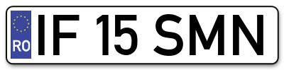 Placuta inmatriculare numar auto  IF-15-SMN, IF 15 SMN, IF15SMN