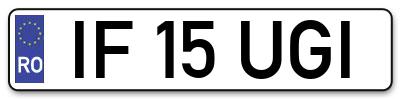 Placuta inmatriculare numar auto  IF-15-UGI, IF 15 UGI, IF15UGI