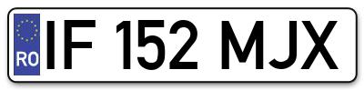 Placuta inmatriculare numar auto  IF-152-MJX, IF 152 MJX, IF152MJX