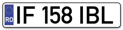Placuta inmatriculare numar auto  IF-158-IBL, IF 158 IBL, IF158IBL