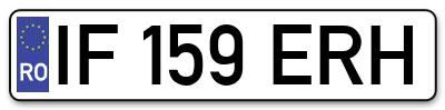 Placuta inmatriculare numar auto  IF-159-ERH, IF 159 ERH, IF159ERH