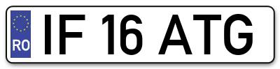 Placuta inmatriculare numar auto  IF-16-ATG, IF 16 ATG, IF16ATG