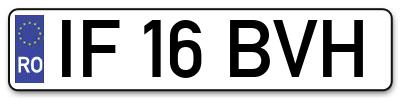 Placuta inmatriculare numar auto  IF-16-BVH, IF 16 BVH, IF16BVH