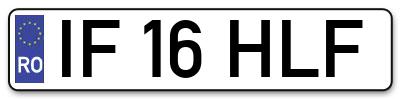 Placuta inmatriculare numar auto  IF-16-HLF, IF 16 HLF, IF16HLF