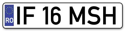 Placuta inmatriculare numar auto  IF-16-MSH, IF 16 MSH, IF16MSH