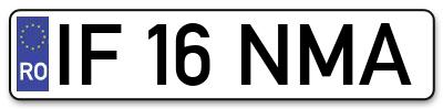 Placuta inmatriculare numar auto  IF-16-NMA, IF 16 NMA, IF16NMA