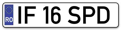 Placuta inmatriculare numar auto  IF-16-SPD, IF 16 SPD, IF16SPD