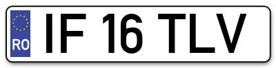Placuta inmatriculare numar auto  IF-16-TLV, IF 16 TLV, IF16TLV