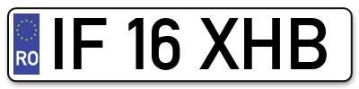 Placuta inmatriculare numar auto  IF-16-XHB, IF 16 XHB, IF16XHB