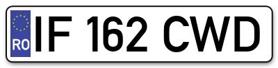 Placuta inmatriculare numar auto  IF-162-CWD, IF 162 CWD, IF162CWD