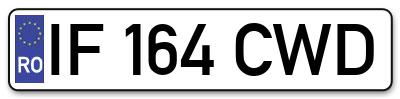 Placuta inmatriculare numar auto  IF-164-CWD, IF 164 CWD, IF164CWD