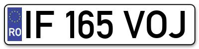 Placuta inmatriculare numar auto  IF-165-VOJ, IF 165 VOJ, IF165VOJ