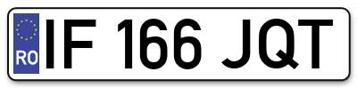 Placuta inmatriculare numar auto  IF-166-JQT, IF 166 JQT, IF166JQT