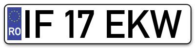 Placuta inmatriculare numar auto  IF-17-EKW, IF 17 EKW, IF17EKW