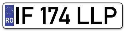 Placuta inmatriculare numar auto  IF-174-LLP, IF 174 LLP, IF174LLP