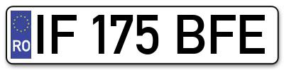 Placuta inmatriculare numar auto  IF-175-BFE, IF 175 BFE, IF175BFE
