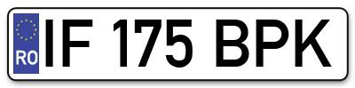 Placuta inmatriculare numar auto  IF-175-BPK, IF 175 BPK, IF175BPK