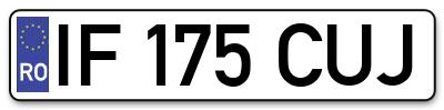 Placuta inmatriculare numar auto  IF-175-CUJ, IF 175 CUJ, IF175CUJ
