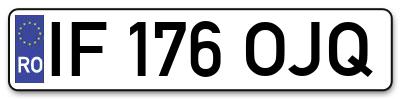Placuta inmatriculare numar auto  IF-176-OJQ, IF 176 OJQ, IF176OJQ