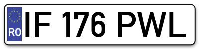 Placuta inmatriculare numar auto  IF-176-PWL, IF 176 PWL, IF176PWL