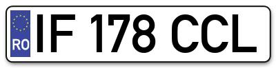 Placuta inmatriculare numar auto  IF-178-CCL, IF 178 CCL, IF178CCL