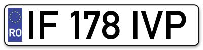 Placuta inmatriculare numar auto  IF-178-IVP, IF 178 IVP, IF178IVP
