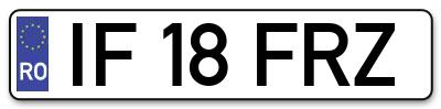 Placuta inmatriculare numar auto  IF-18-FRZ, IF 18 FRZ, IF18FRZ