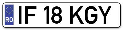Placuta inmatriculare numar auto  IF-18-KGY, IF 18 KGY, IF18KGY