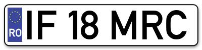 Placuta inmatriculare numar auto  IF-18-MRC, IF 18 MRC, IF18MRC