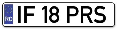 Placuta inmatriculare numar auto  IF-18-PRS, IF 18 PRS, IF18PRS