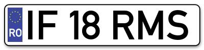 Placuta inmatriculare numar auto  IF-18-RMS, IF 18 RMS, IF18RMS