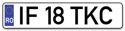Placuta inmatriculare numar auto  IF-18-TKC, IF 18 TKC, IF18TKC