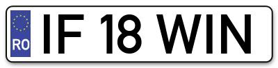 Placuta inmatriculare numar auto  IF-18-WIN, IF 18 WIN, IF18WIN