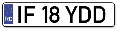 Placuta inmatriculare numar auto  IF-18-YDD, IF 18 YDD, IF18YDD