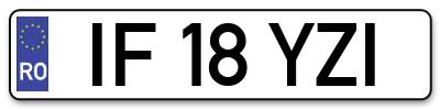 Placuta inmatriculare numar auto  IF-18-YZI, IF 18 YZI, IF18YZI