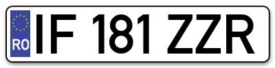 Placuta inmatriculare numar auto  IF-181-ZZR, IF 181 ZZR, IF181ZZR