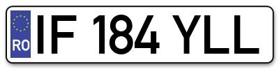 Placuta inmatriculare numar auto  IF-184-YLL, IF 184 YLL, IF184YLL