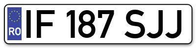 Placuta inmatriculare numar auto  IF-187-SJJ, IF 187 SJJ, IF187SJJ