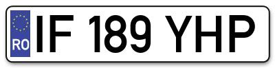 Placuta inmatriculare numar auto  IF-189-YHP, IF 189 YHP, IF189YHP