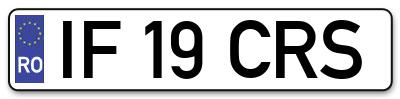 Placuta inmatriculare numar auto  IF-19-CRS, IF 19 CRS, IF19CRS