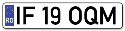 Placuta inmatriculare numar auto  IF-19-OQM, IF 19 OQM, IF19OQM