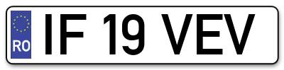 Placuta inmatriculare numar auto  IF-19-VEV, IF 19 VEV, IF19VEV