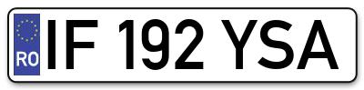 Placuta inmatriculare numar auto  IF-192-YSA, IF 192 YSA, IF192YSA
