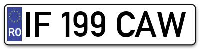 Placuta inmatriculare numar auto  IF-199-CAW, IF 199 CAW, IF199CAW