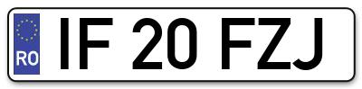 Placuta inmatriculare numar auto  IF-20-FZJ, IF 20 FZJ, IF20FZJ