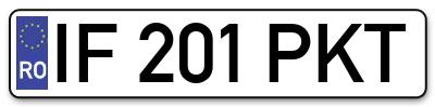 Placuta inmatriculare numar auto  IF-201-PKT, IF 201 PKT, IF201PKT